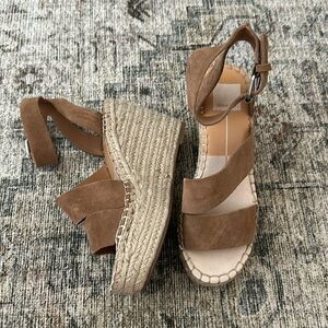 Dolce Vita Shayla Espadrille Wedges Cognac